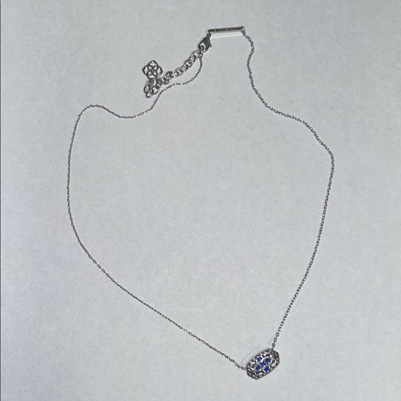 Kendra Scott Silver Necklace with Blue Pendant - Picture 5 of 5